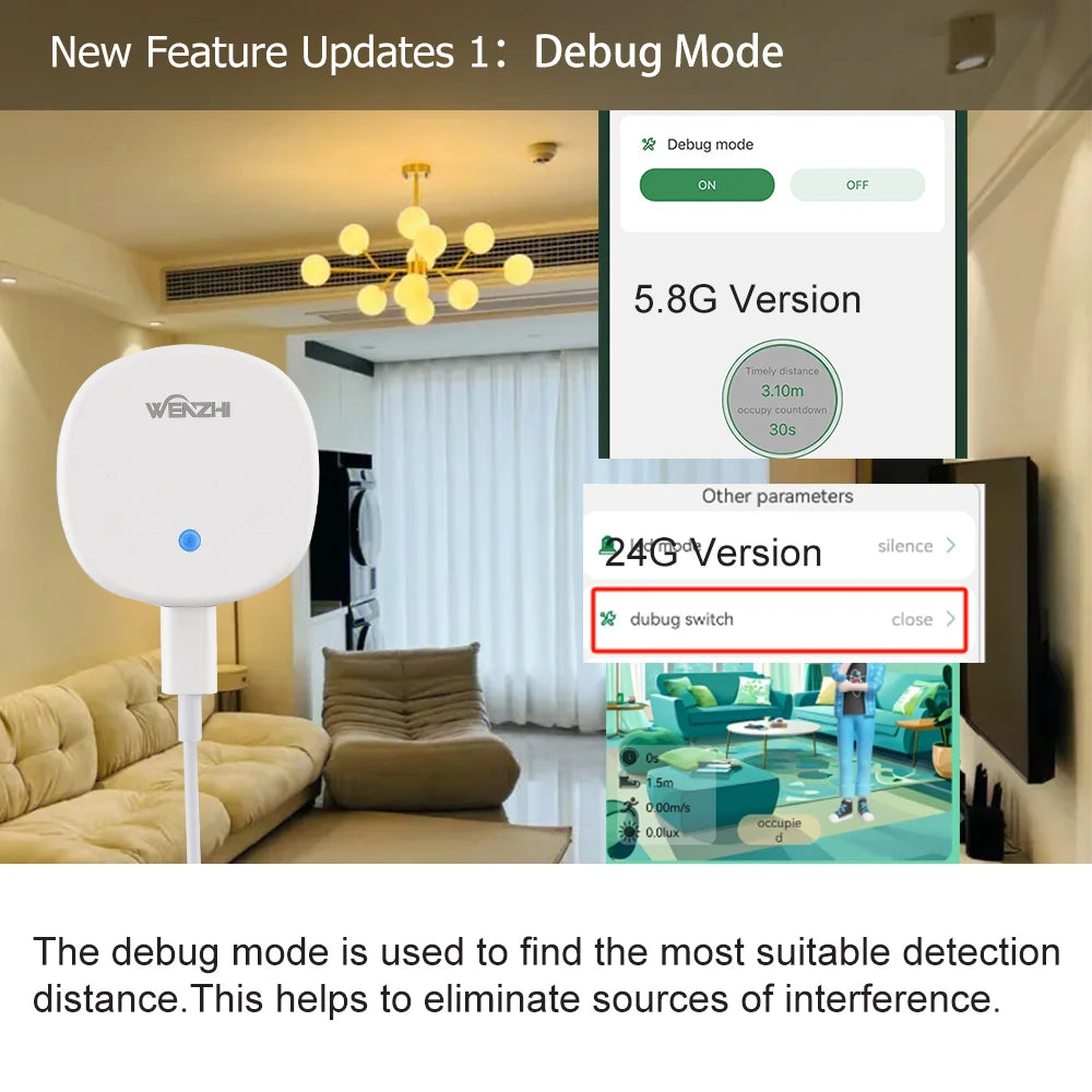 ZigBee/WiFi MmWave Human Presence Sensor Radar Movement Body Motion Detection With illuminance Tuya Smart Life Home Assistant Zpaxo