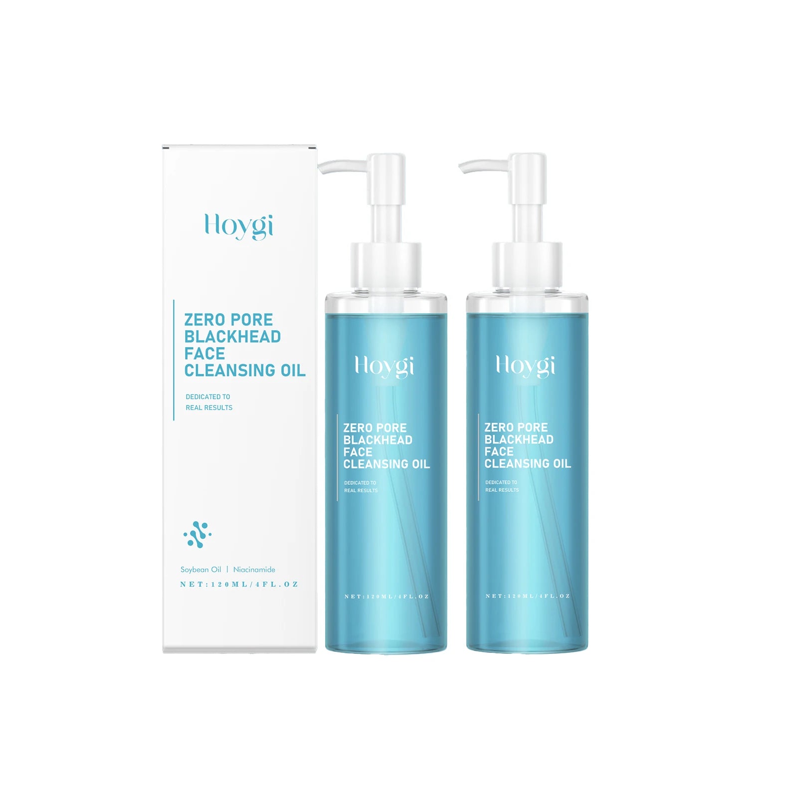 Hoygi 120ml Double Cleansing Gentle Makeup Remover for Face Eyes Soybean Oil Niacinamide No Residue Non Greasy Vegan Cleanser Zpaxo 2PCS