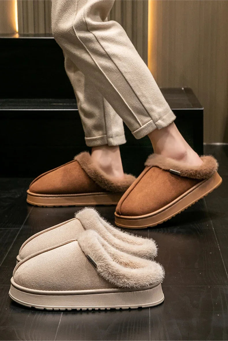 Women Fluffy Slippers Autumn Winter Indoor EVA Thick Sole Anti-slip