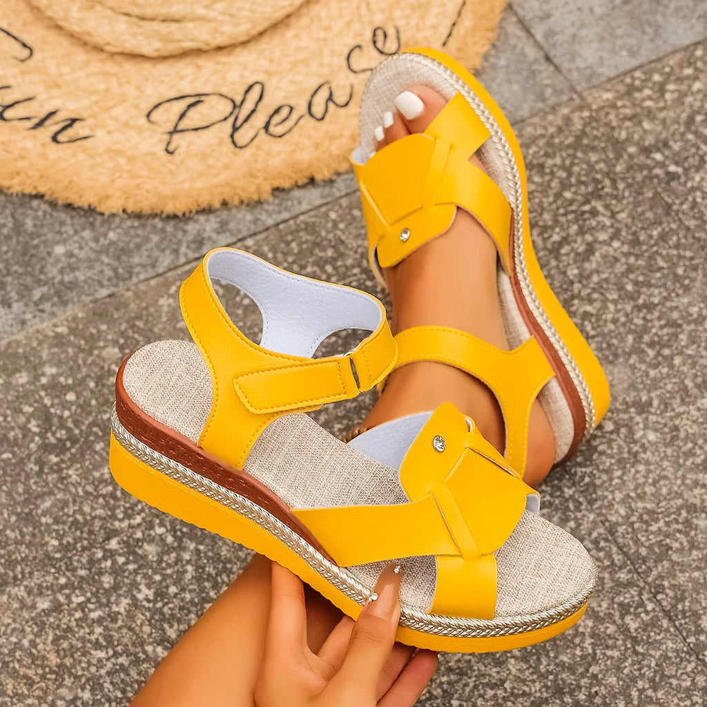Leather Cross Strap Roman Sandals Women's 2026 Summer Casual