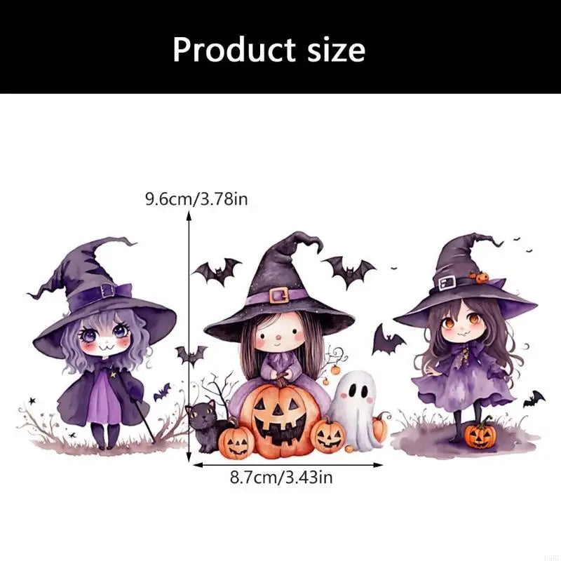Halloween Party Decoration Sticker Glass Cup Cartoon Girl Pattern
