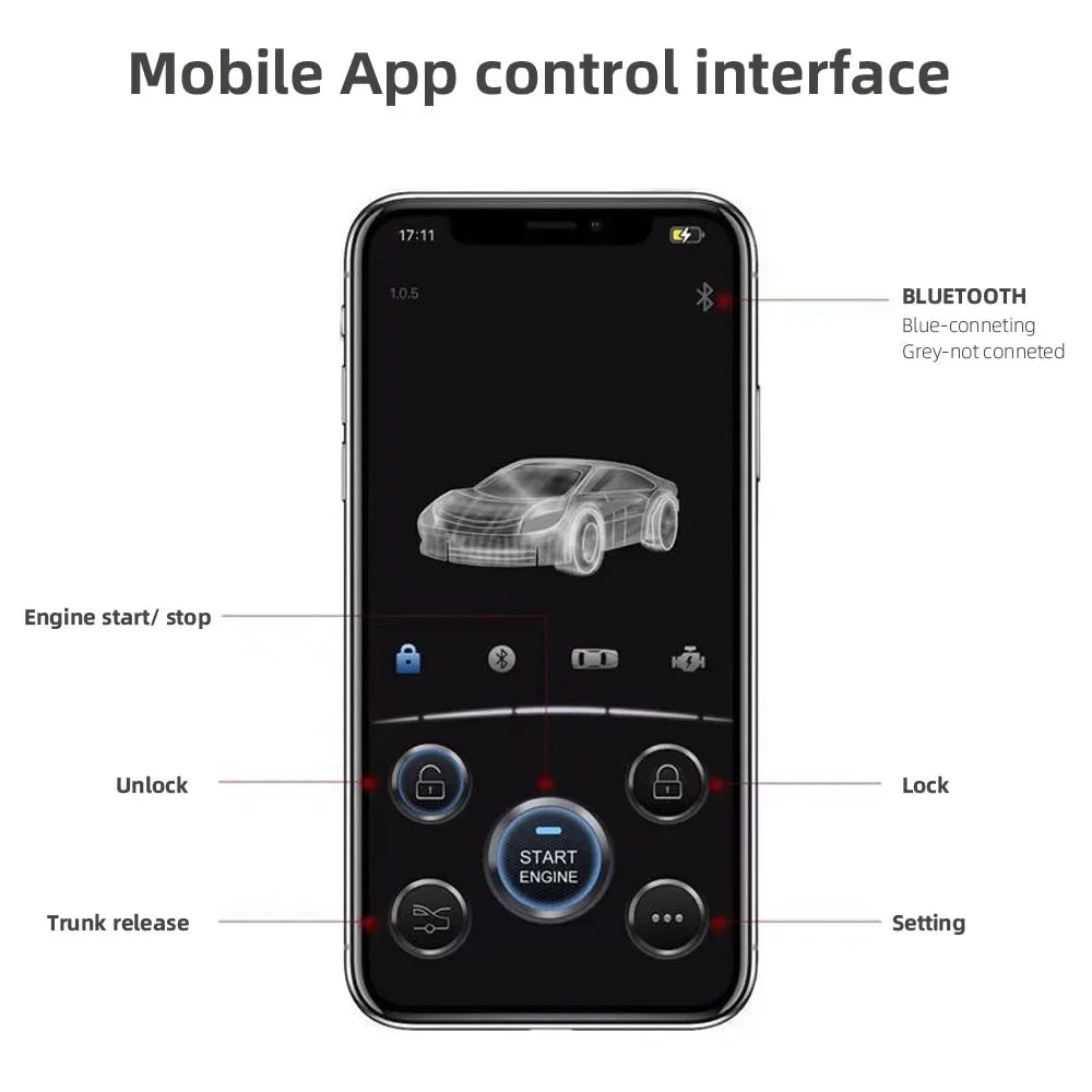 Car Remote Start Stop Bluetooth Mobile Phone APP Control Engine