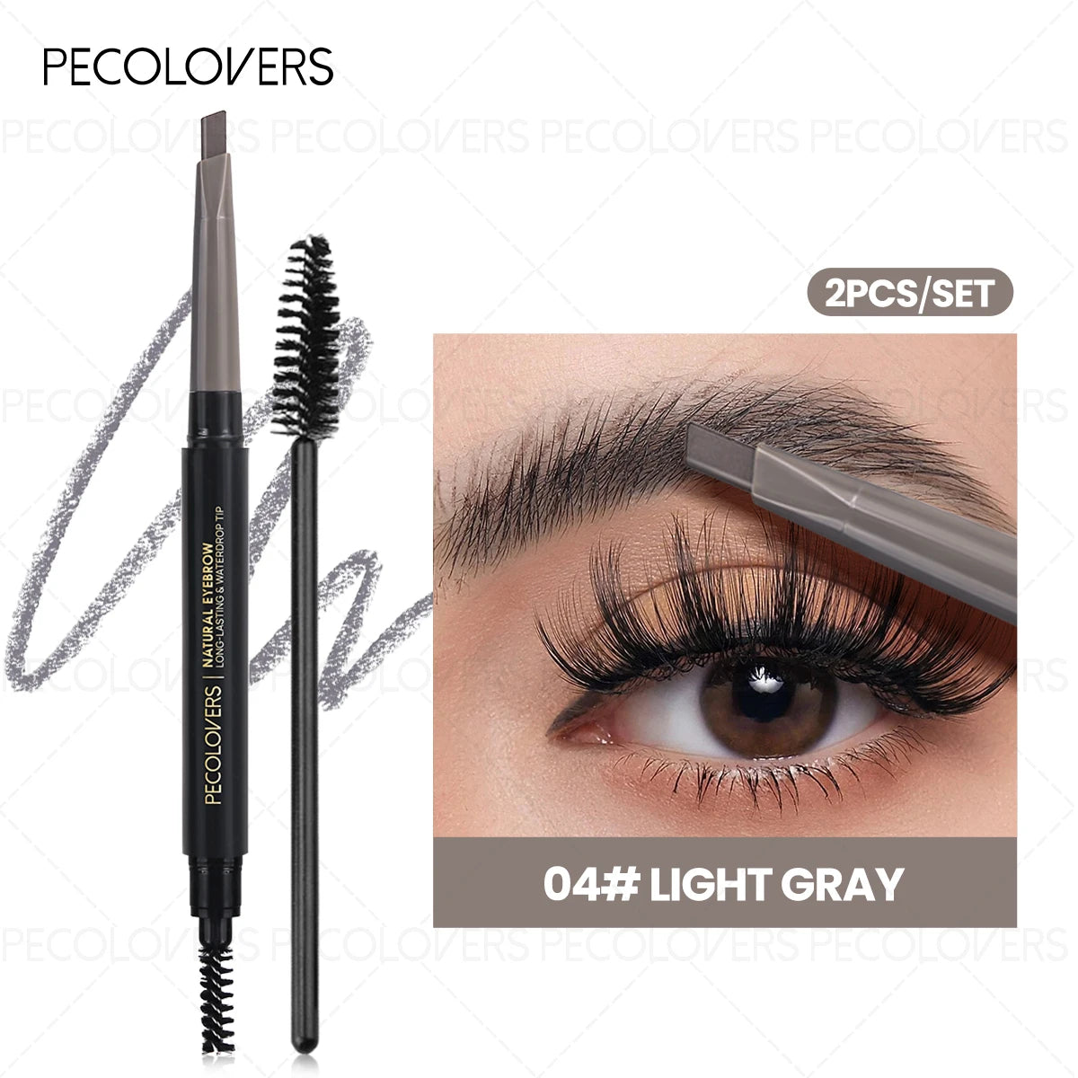 1PCS Waterproof Eyebrow Pencil with Eyebrow Brush, Accurate Makeup Application, Anti-smearing, Natural and Wild Eyebrows Zpaxo 04