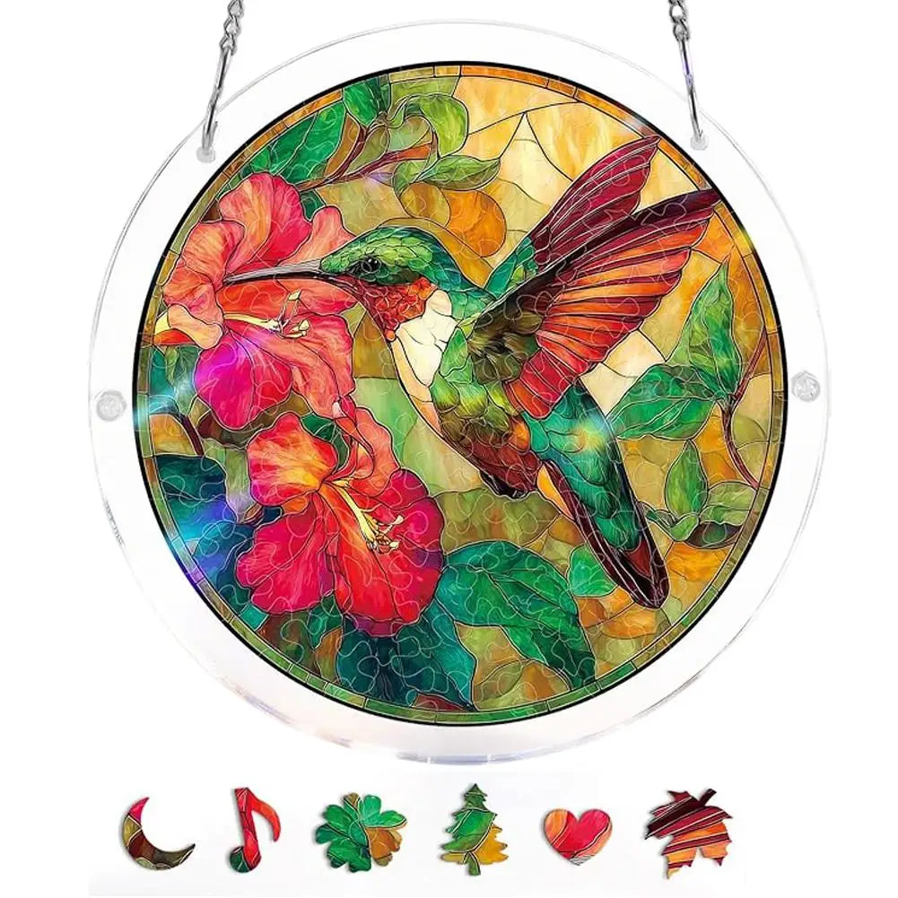 Acrylic Puzzle Suncatcher, Colorful Sun Catchers Suncatcher DIY Window Hanging Home Decor, Birthday Gift for Women Men Wife Mom Zpaxo A