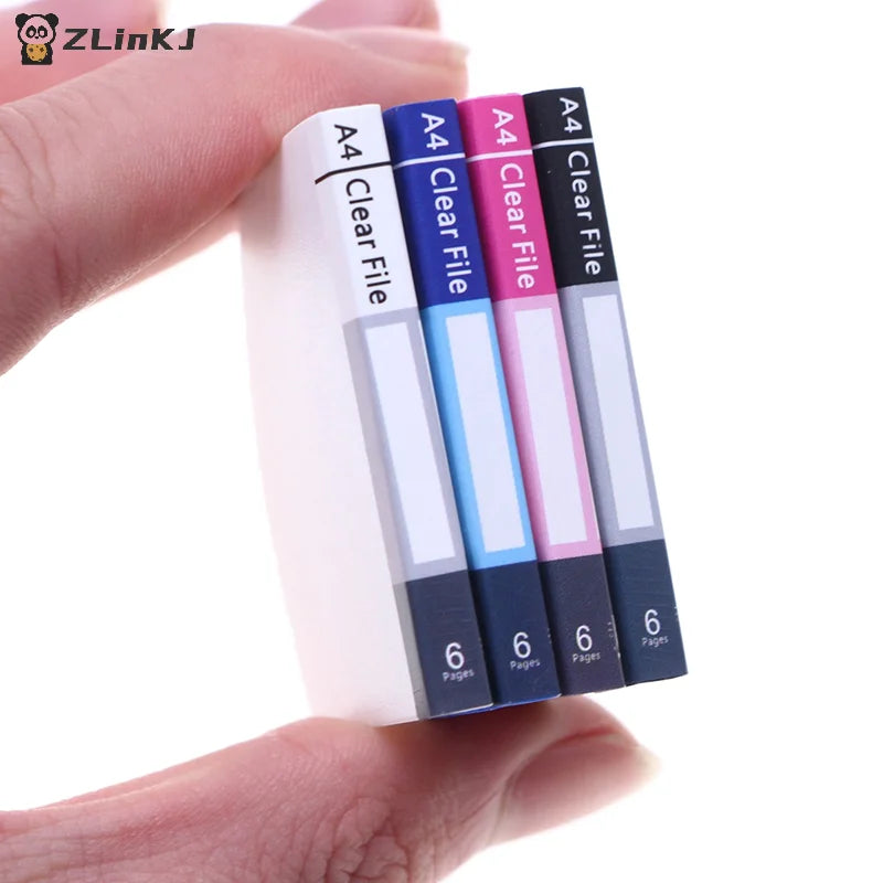 ▶1Pcs Miniature Dollhouse File Book Folder Binder - Home Model Decor Toy Doll House Accessories 1:12 Scale Simulation Furniture Zpaxo
