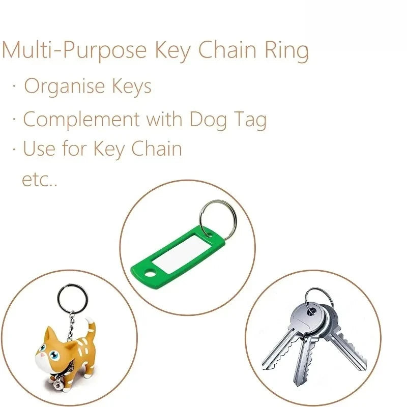 20-200pcs Stainless Steel Key Ring Key Chain 25mm Round Flat Round Split Keychain Polished Metal Blank Circle For DIY Findings Zpaxo