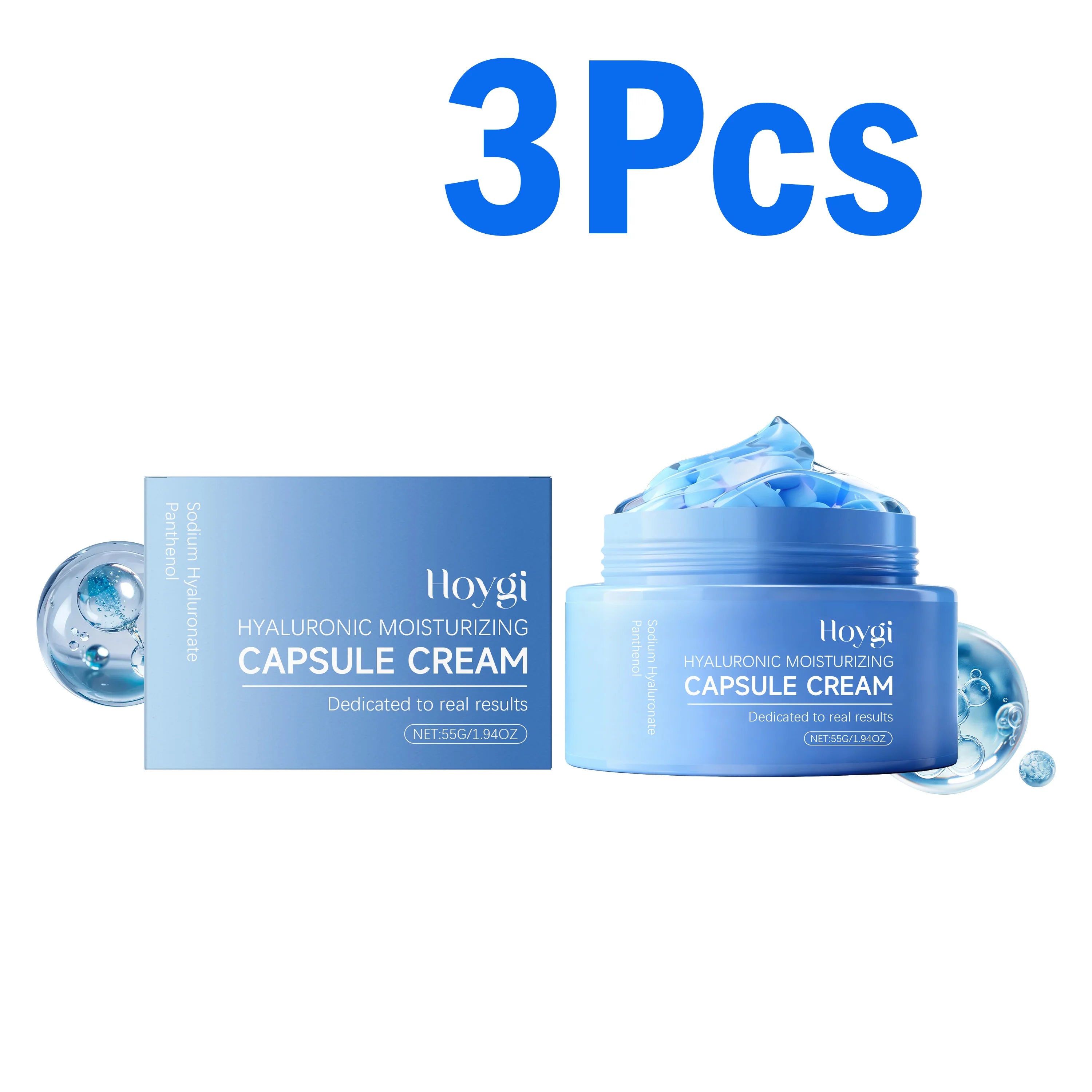 Hyaluronic Acid Moisturizing Capsule Cream Deep Hydration Skin Soothing Improves Texture Barrier Two-Component Moisturizer Zpaxo 3 x 55g Boxed