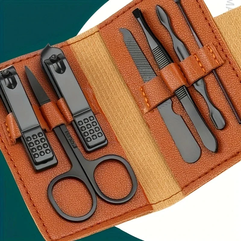 Professional Stainless Steel Nail Clipper Set - High Carbon Concave Blades, Portable Nail Care Kit with Storage Case for Men & W Zpaxo