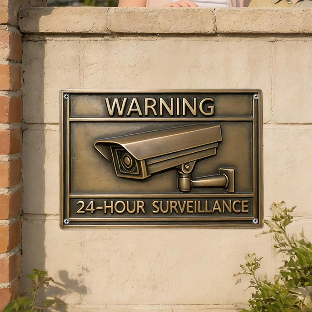 Security Camera Signs Warning No Trespassing Sign Metal Vintage Fade