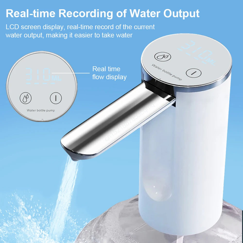Electric Water Gallon Bottle Pump Foldable Automatic Dispenser 19
