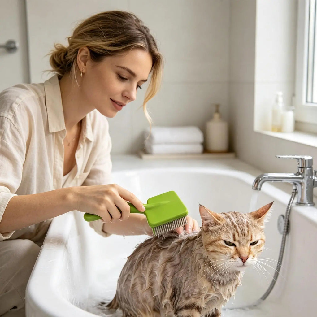 Dog Grooming Brush Set Dematting Comb Dog Brush And Comb Set For Removing Knots Cats Kitten Detangling Puppy Bath Shower Zpaxo