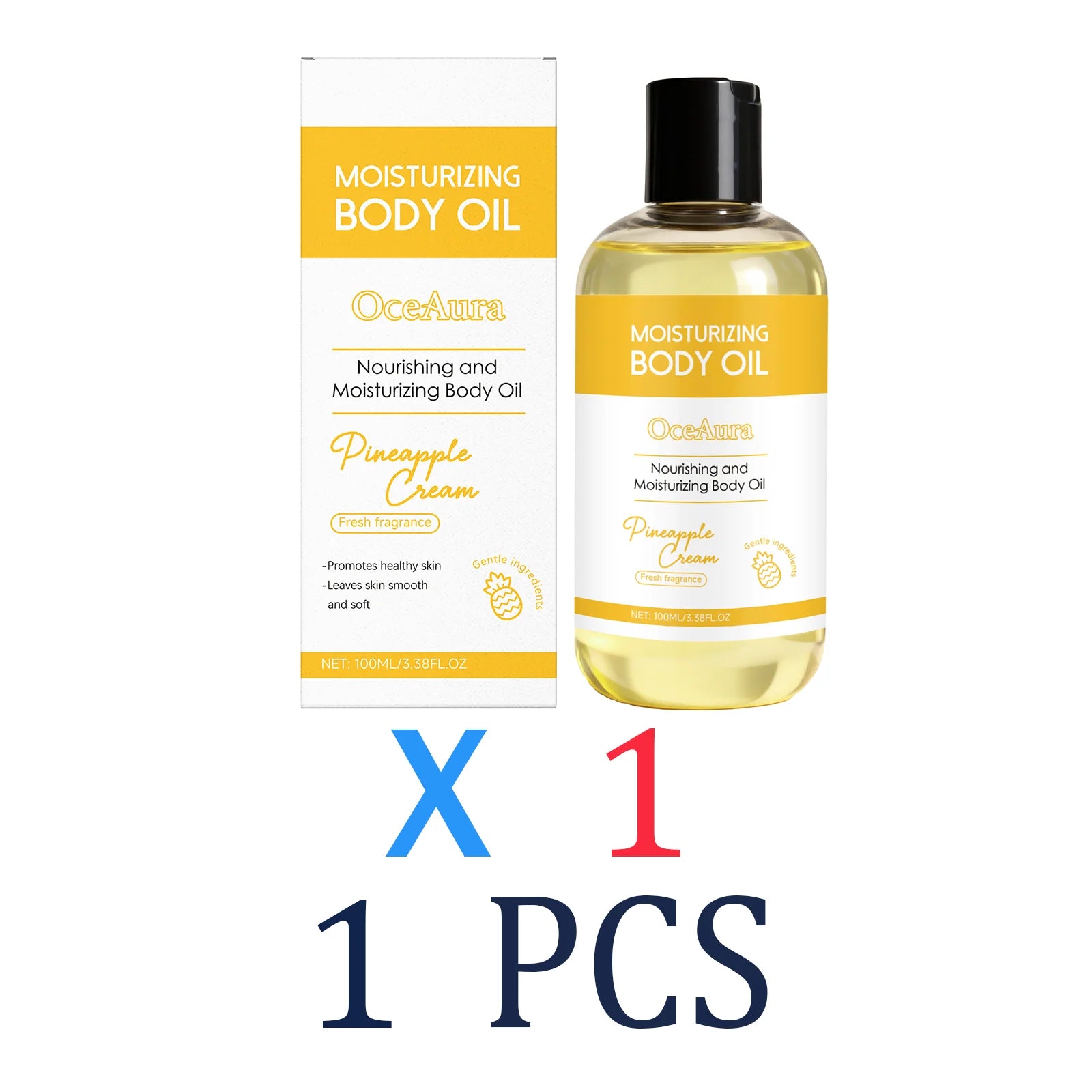 Pineapple Cream Body Oil 100ml Lightweight Hydrating Dry Skin Remedy Nourishing Moisturizer for All Skin Types Fast Absorbing Zpaxo 1 Pcs