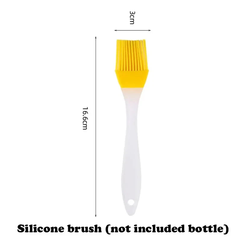 New 470ml Oil Spray Pot 2-in-1 Plastic Household Kitchen Oil Bottle Nebulizing Mist Filling Cooking Oil Spray Pot Dual Use Zpaxo 1PC-Oil Brush