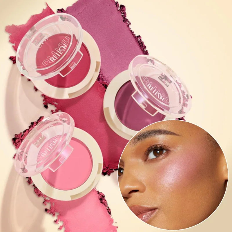 1PC Monochrome Blush Palette, Low Saturation Powder, Matte Effect, Pink/red, Long-lasting, Suitable for Date and Daily Needs Zpaxo