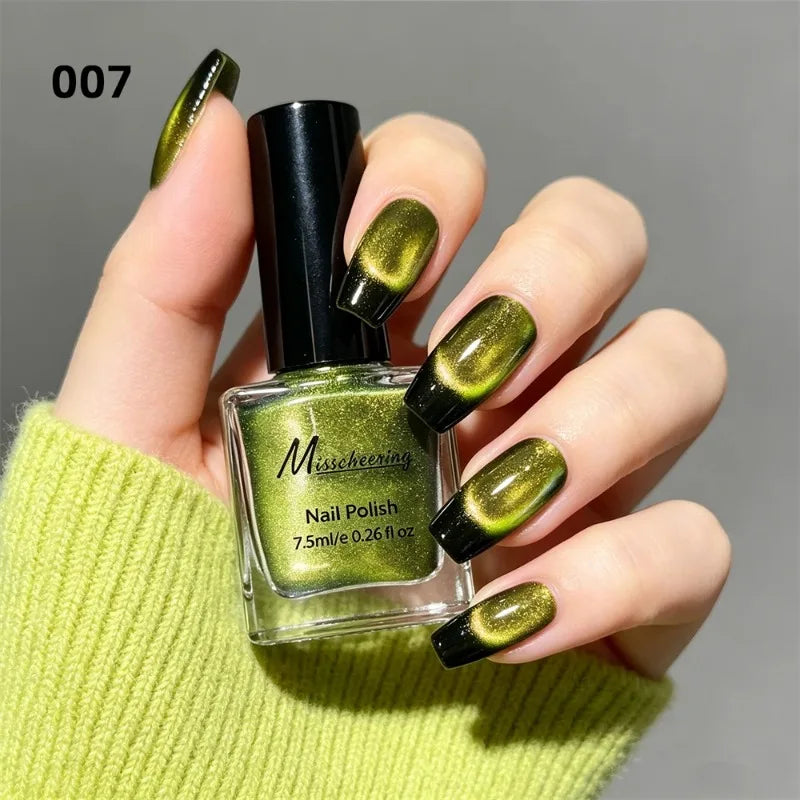 Iridescent Cat Eye Nail Polish Magnetic Polarized Gel No Lamp Baking Zpaxo 07
