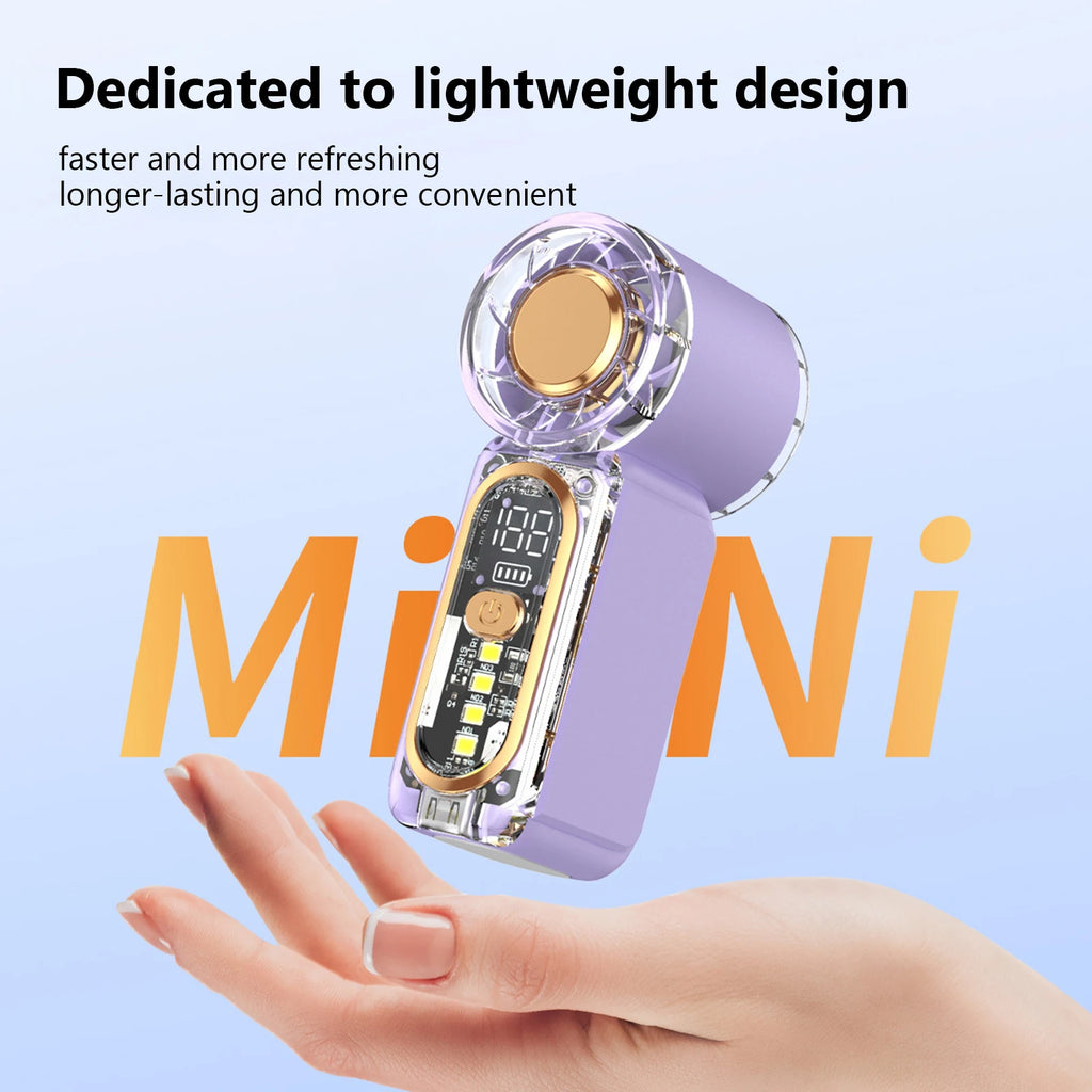 Personal High-speed Turbine Mini Handheld Fan 100-Level Speeds Mini Air Cannon Fan Mini Personal Pocket Fans for Women Girl Gift Zpaxo