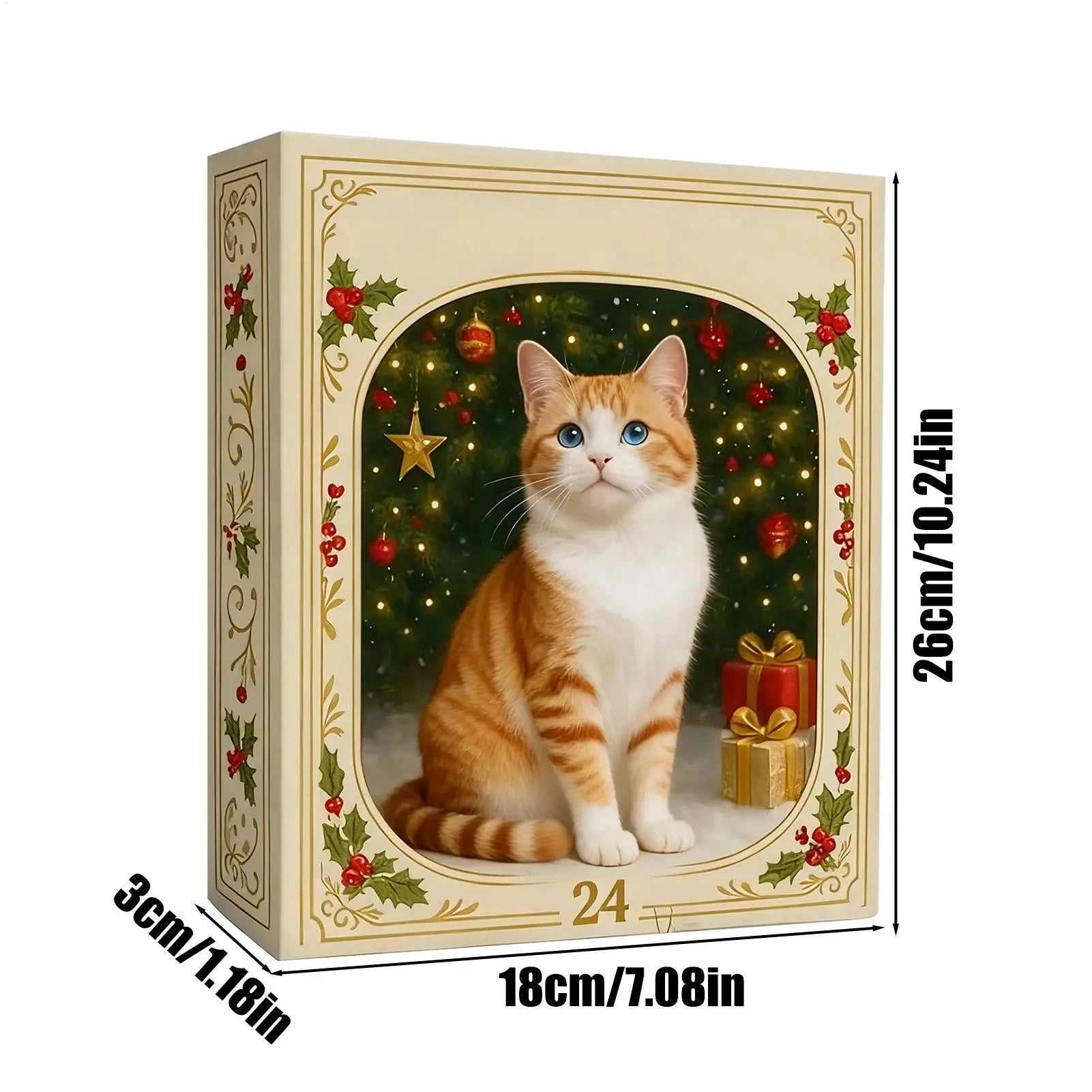 2025 Christmas Advent Calendar 24 Days Cat Pendants 2D Acrylic