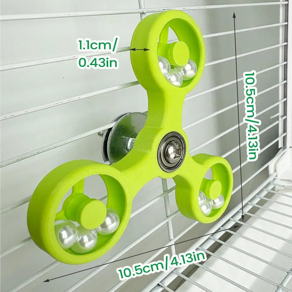 Bird Toys Interactive Rotating Spinner Wheel Cage Accessories Zpaxo Green