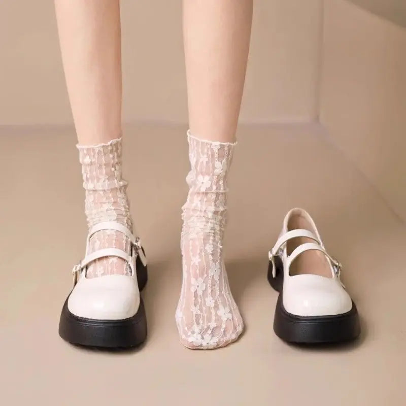 1 Pair Girls' Fashion Summer Hollow Out Soft Fresh Lace Flower Chic