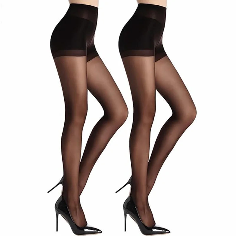 2Pairs Female Elasticity Anti Hook Wire Stockings Women Sheer Tights