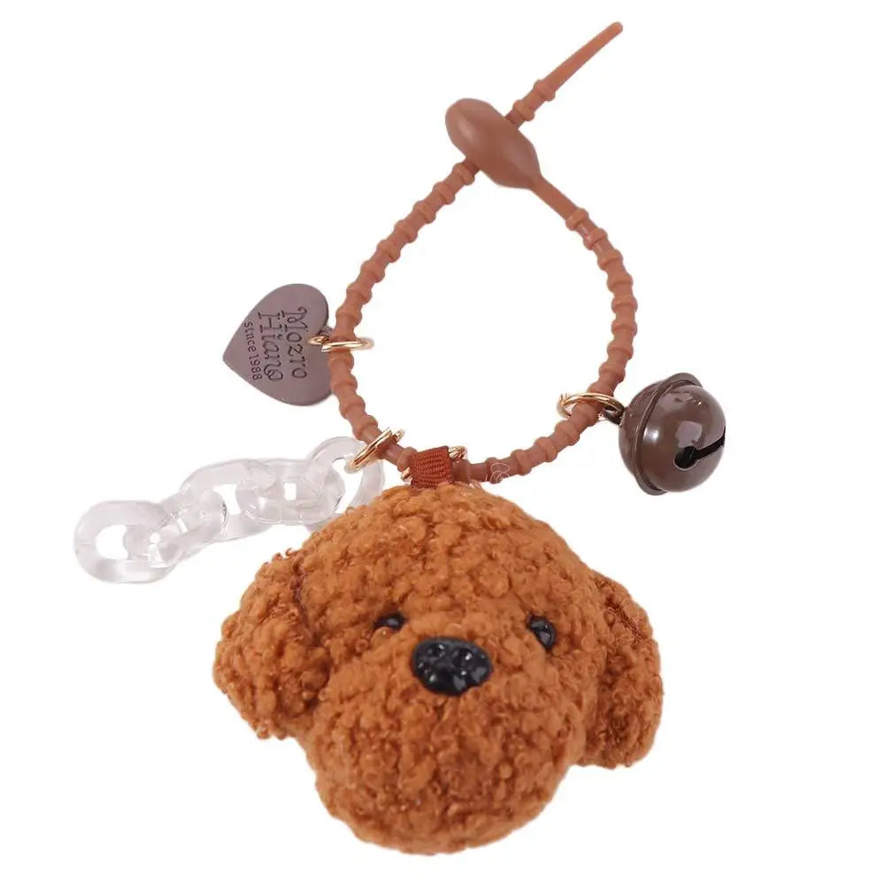 Couple Gift Stuffed Animals Dog Keychain Pet Lovers Couples Matching Dog Key Rings Bag Charm Kawaii Dog Pendant DIY Accessories Zpaxo Brown