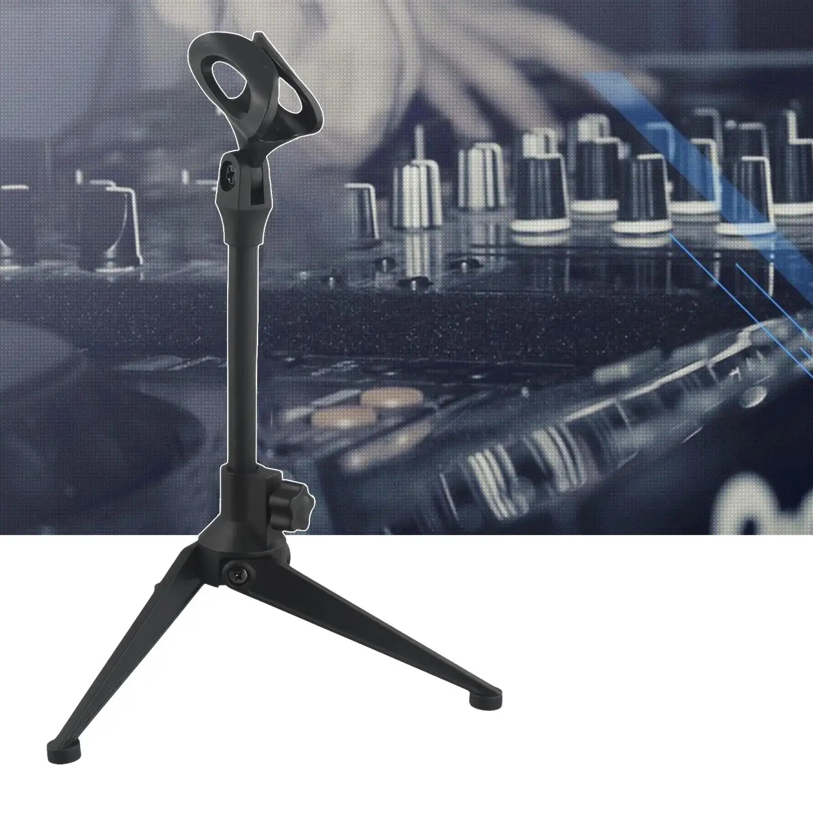 Adjustable Microphone Stand Desk Tripod Mini Lightweight Portable Mic Clip Holder Bracket For Live Streaming Recording Karaoke Zpaxo