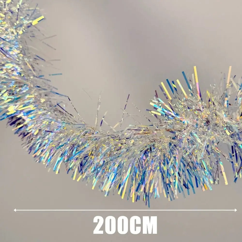 2M Colorful Tinsel Garland Strip – DIY Christmas Ribbon Decor Tinsel Garland Strip Zpaxo