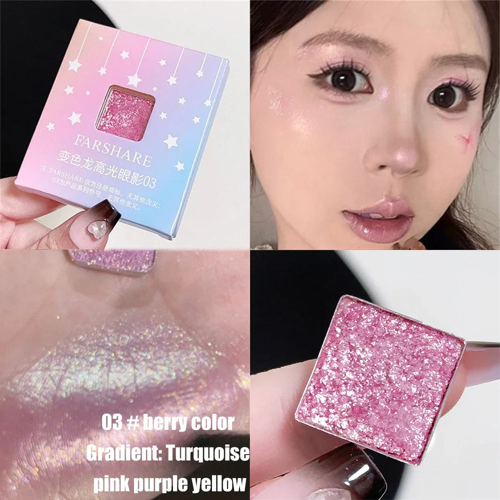 Monochrome Waterproof Discoloration Eyeshadow Palette Highlighter Zpaxo 03