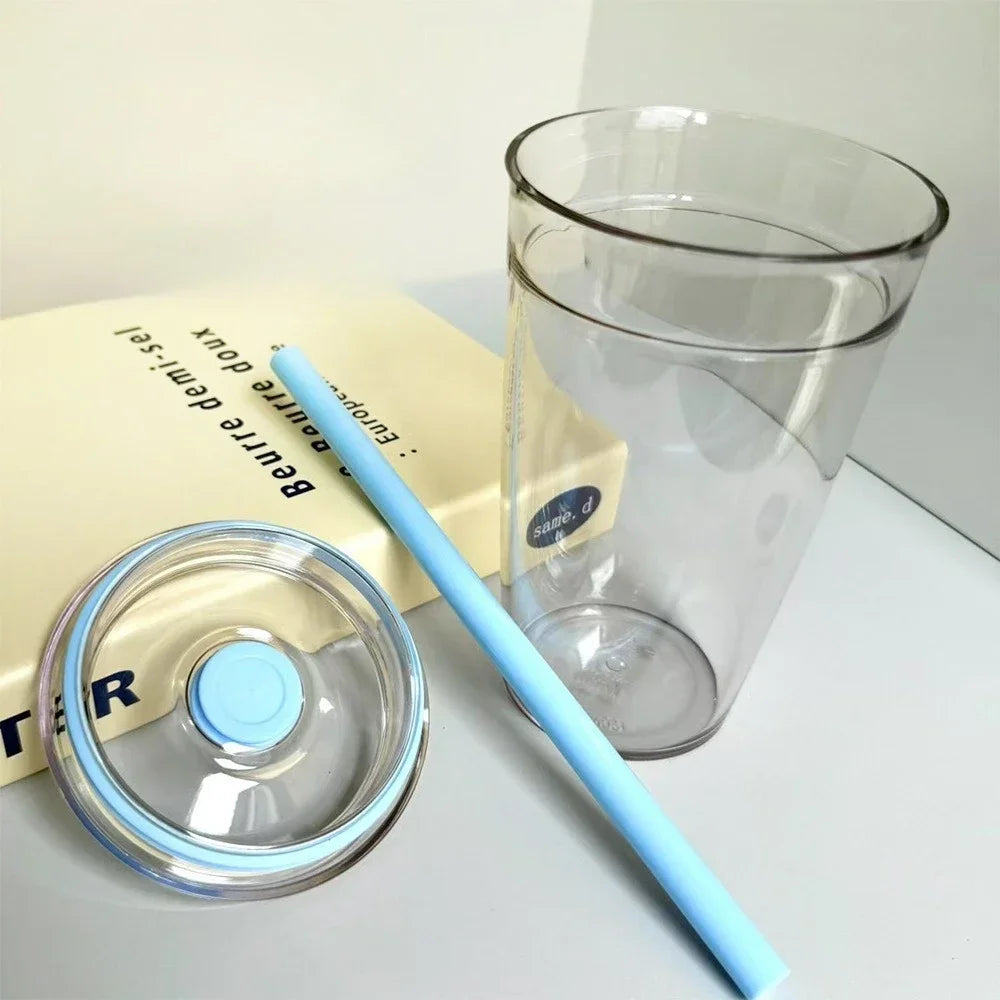 450ml Reusable Transparent Straw Cup – Car & Office Tumbler Reusable Straw Cup Zpaxo