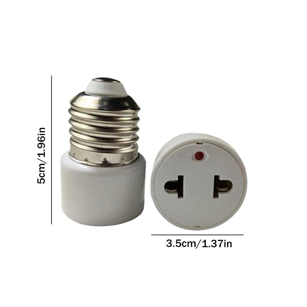Outlet 220V E27 ABS White Connector Accessories US EU Plug Screw Bulb