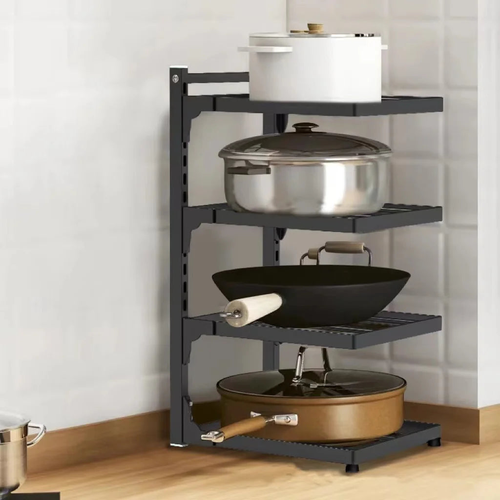 Kitchen Sink Storage Rack Multi-Layer Cooker Storage Rack For Home Stovetop Cabinets Adjustable Pot Rack Zpaxo