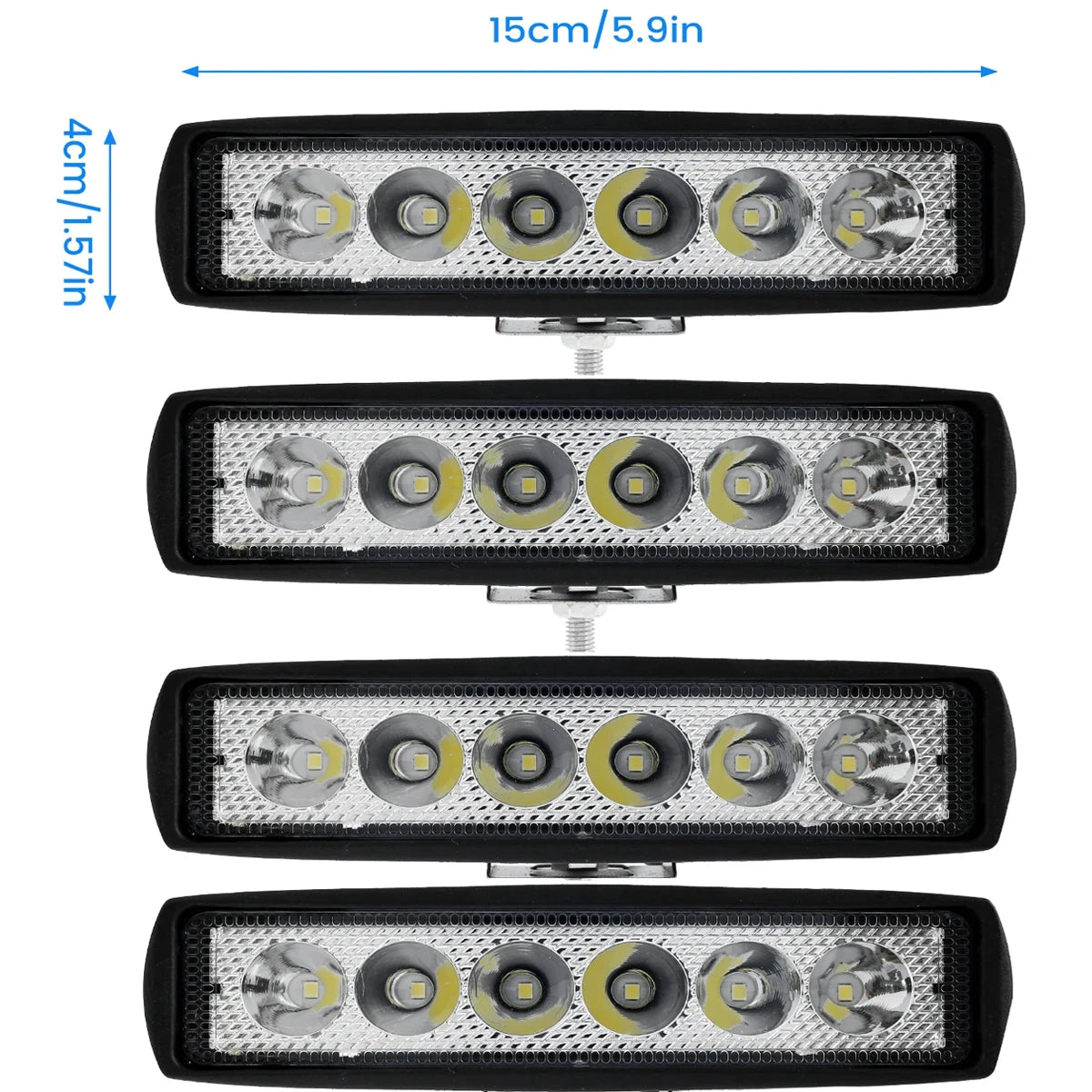 1/2Pcs LED Work Light Strip Shape Light Bar 6000K Flood Spot White Off Road Head Car light IP67 Auto parts For Multiple Scenes Zpaxo 4PCS 2800LM