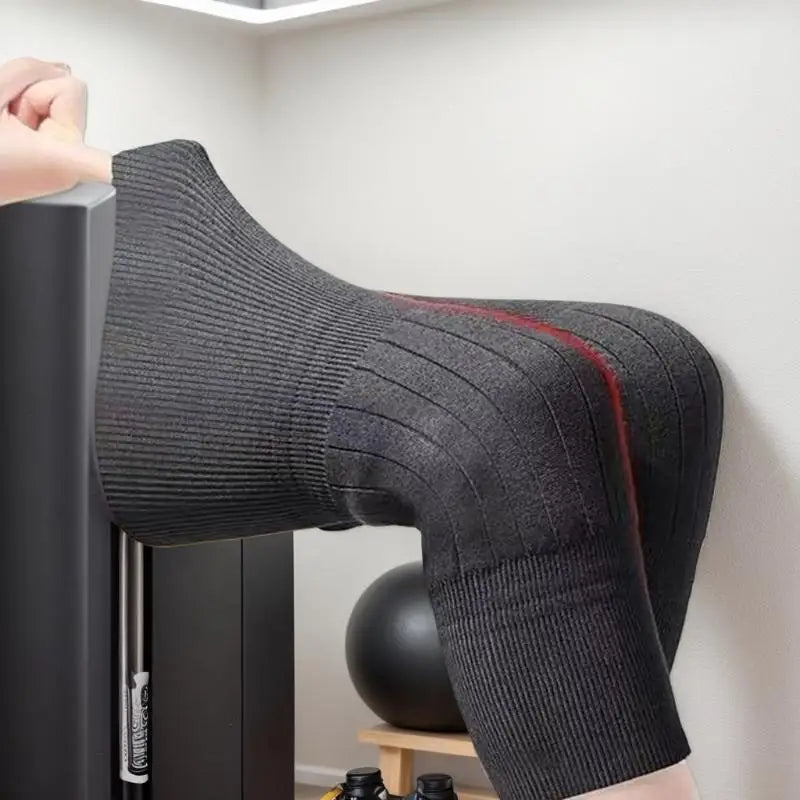 High-grade Wool Cashmere Knee Pads Leg Warmers Pair Grey Black Zpaxo