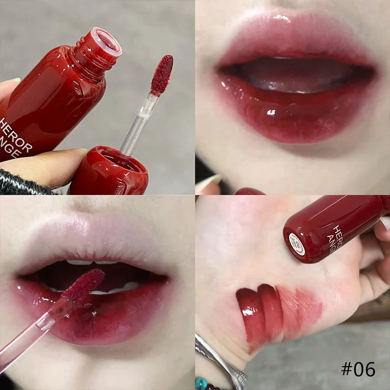 Cherry Blossom Pink Lip Gloss Lasting Non-greasy Moisturizing Water Light Mirror Lip Glaze Liquid Lipstick Clear Tint Makeup Zpaxo 06