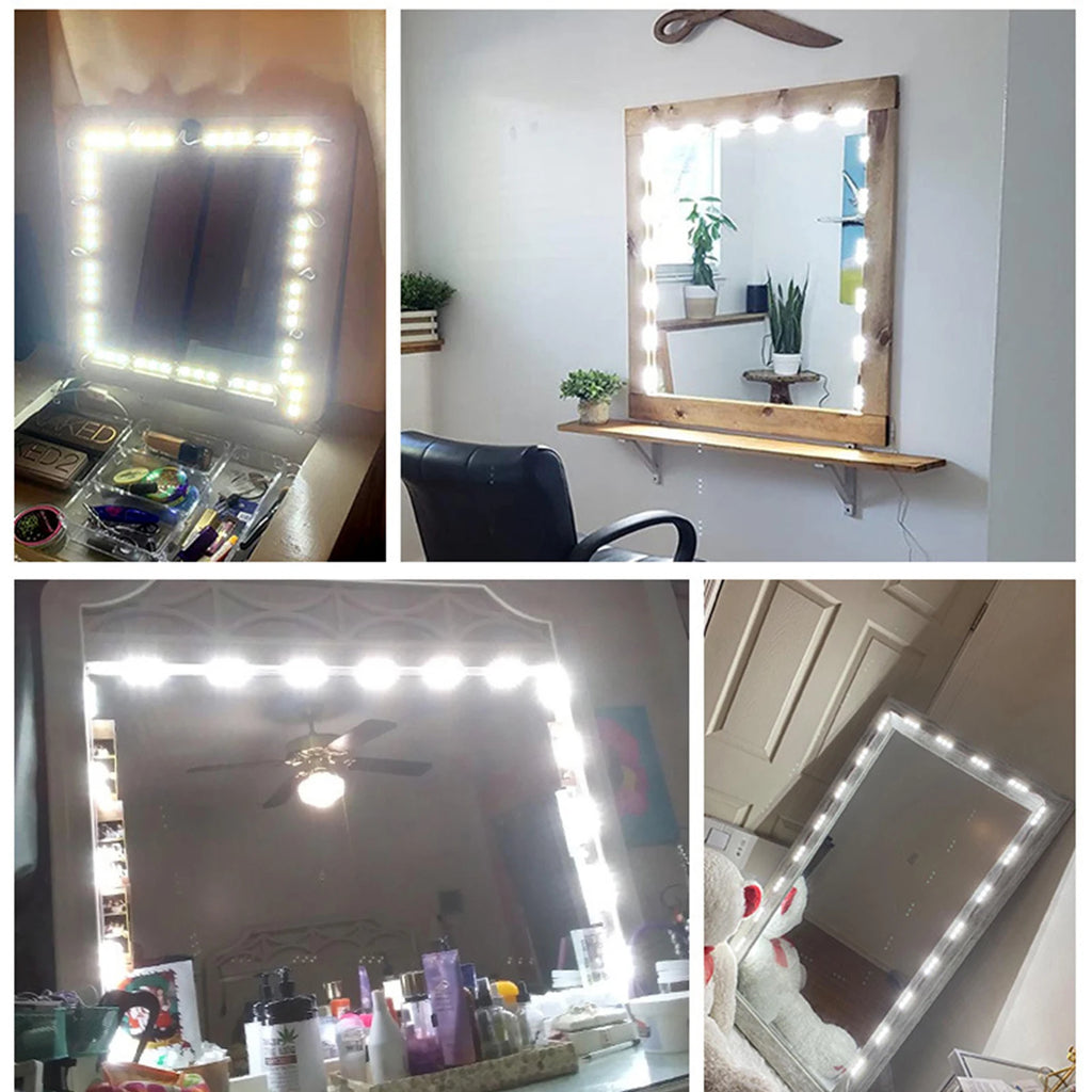 USB LED Strip Lights Dressing Mirror Makeup Mirror Lights Dimmable Touch Control Vanity Mirror Lights Bathroom Mirror Light Zpaxo