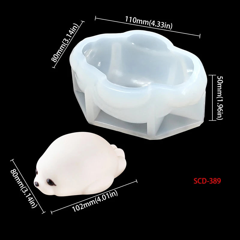 3D Animal Cat Seal Kapibala Silicone Mold DIY Mousse Cake Jelly Zpaxo SCD-389