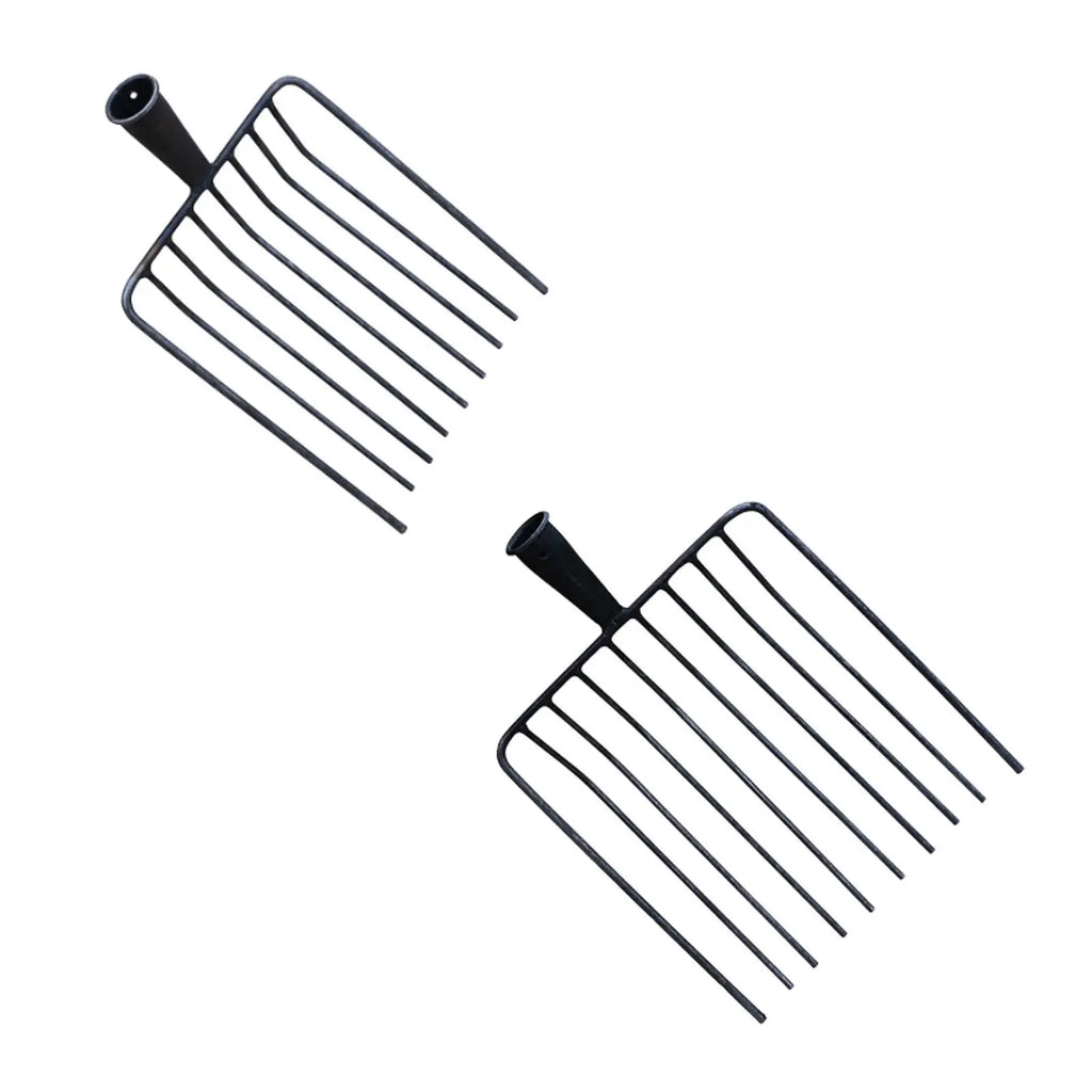 Pitchfork Tool Replacement Head, Agricultural Fork for Garden Tasks 9 teeth Steel Stall Shaving Fork for Lawns Road Maintenance Zpaxo