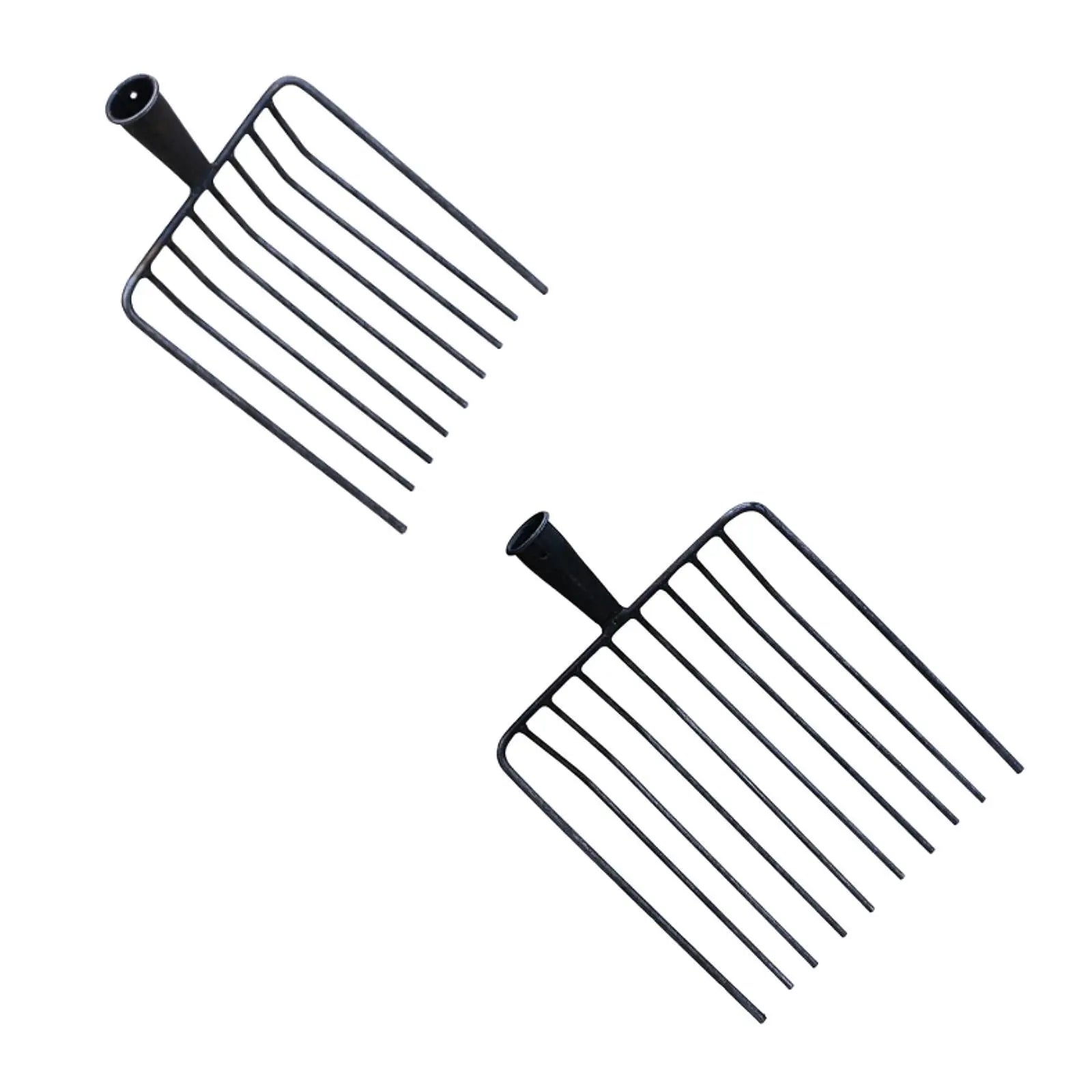 Pitchfork Tool Replacement Head, Agricultural Fork for Garden Tasks 9 teeth Steel Stall Shaving Fork for Lawns Road Maintenance Zpaxo
