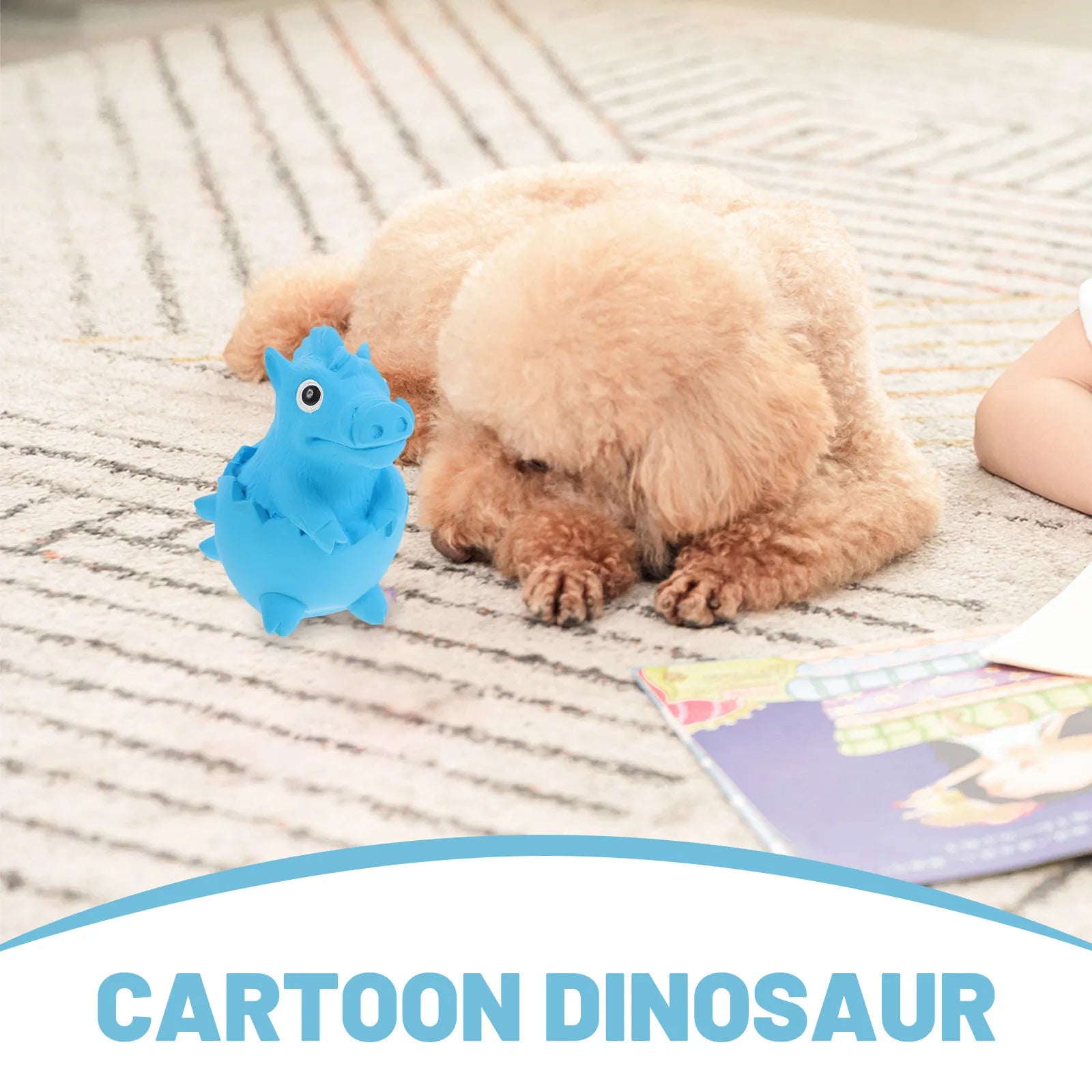 Pet Latex Cartoon Dinosaur Bite Resistant Chewing Squeaky Interactive