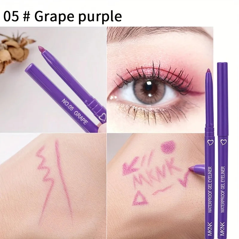 Smooth Waterproof Eyeliner Gel Pencil Blue Brown Eyeliner Soft Easy Wear High Pigment Matte Concealer Pen Lasting Eyes Makeup Zpaxo 05
