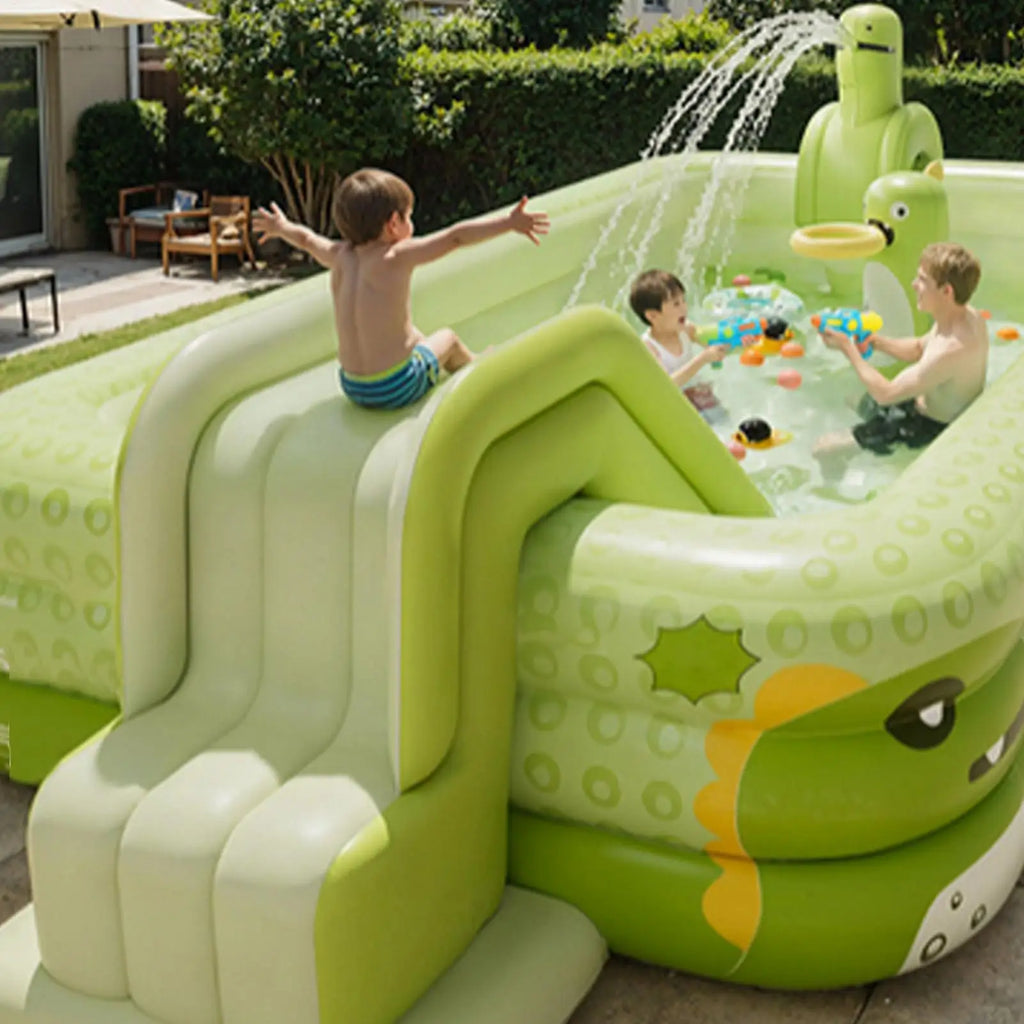 Blow Up Slide Foldable Pool Non-slip Family Gatherings Ramp Boy Girl Zpaxo