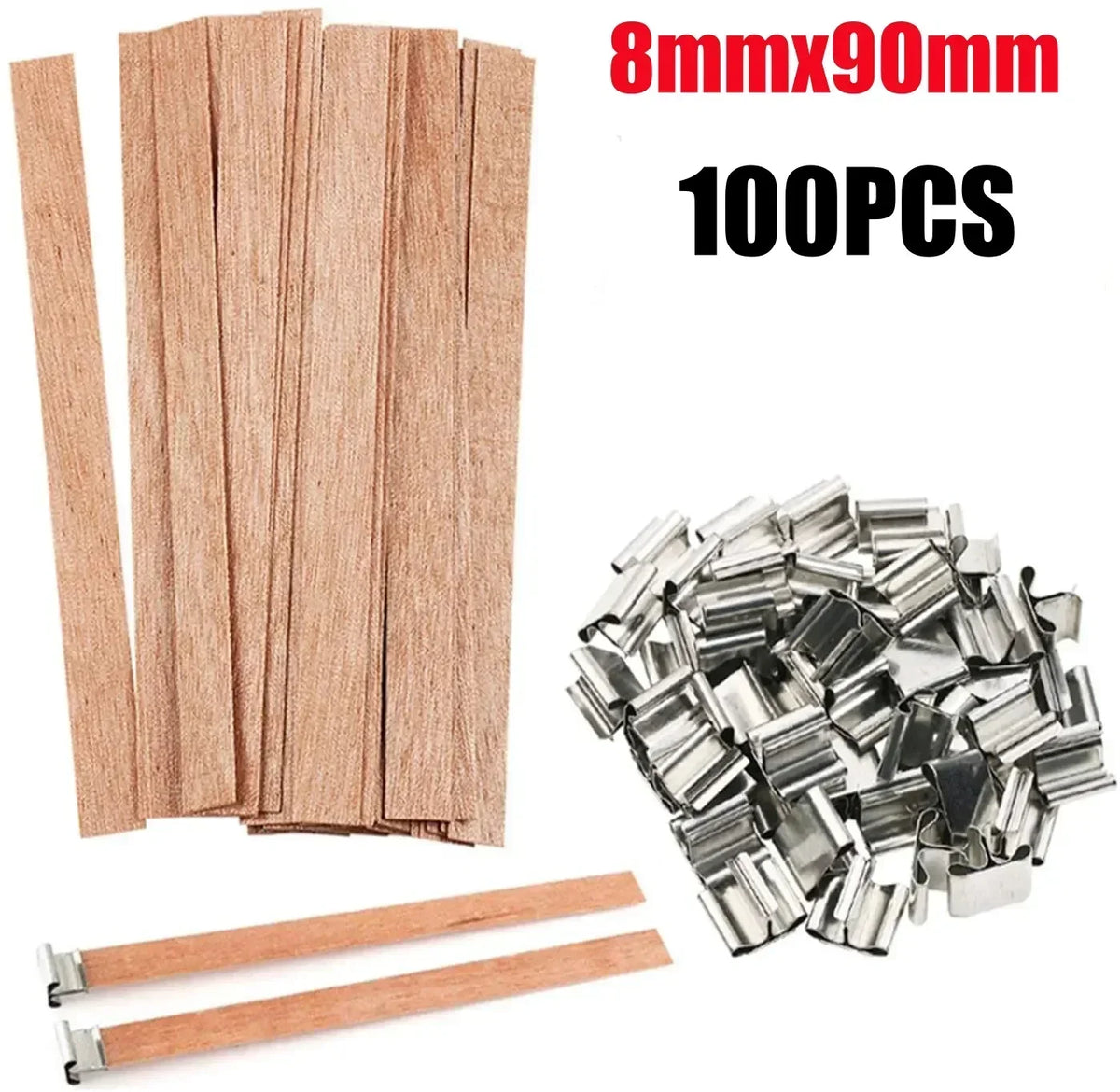 Handmade Soy Wax Candles Wooden Wicks DIY Aromatic Single Wick Design Zpaxo S-100PCS