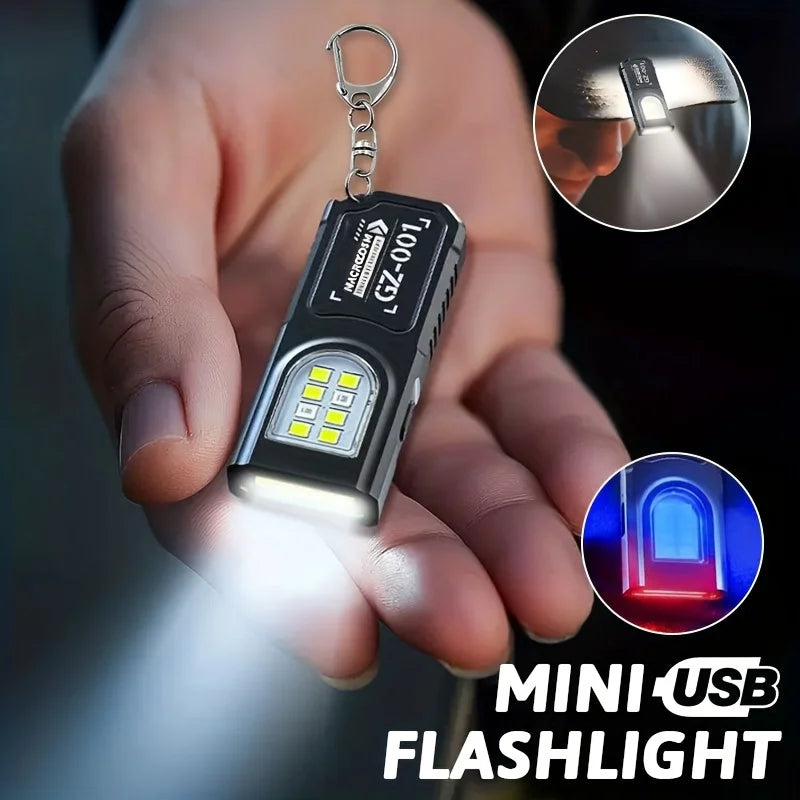 Mini Rechargeable Keychain Flashlight – Magnetic EDC Pocket Light Keychain Flashlight Zpaxo