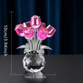 Glass Flowers 3D Romantic Artificial Rose Figurines Collectible