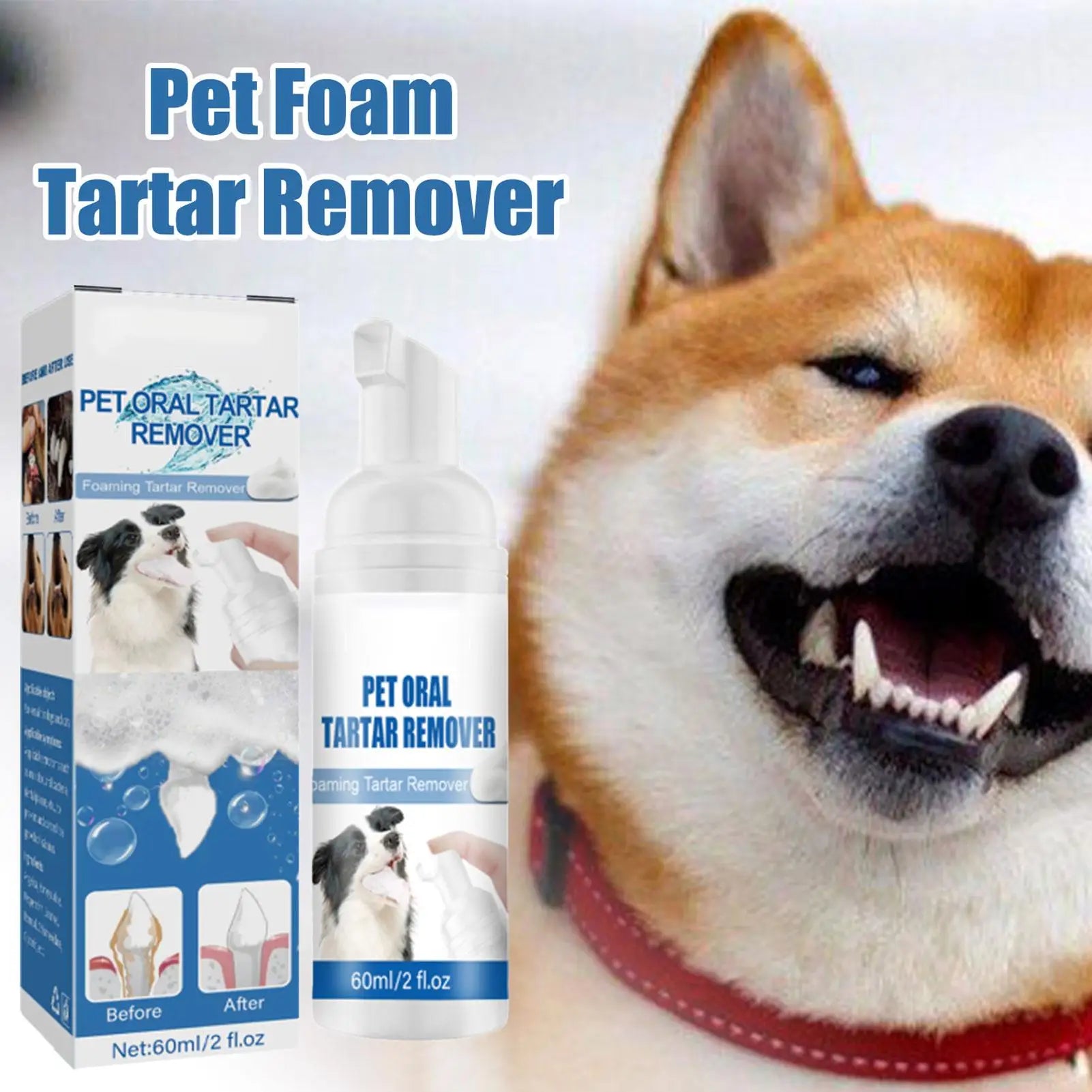 Dog Teeth Cleaning Foam Cat Breath Freshener Control Tarter Plaques