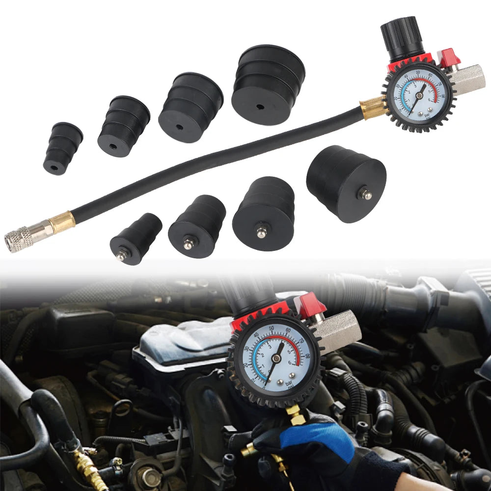 Car Turbocharger System Leak Tester 1-3 8'' 3-1 2'' Adapters Pressure