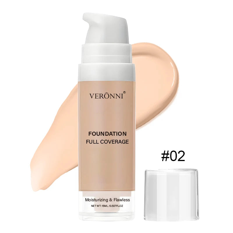 Natural Matte Pro Flawless Liquid Foundation,Full Coverage,Waterproof,Long-Lasting Concealer Makeup for Dark Circles,Blemishes Zpaxo 02