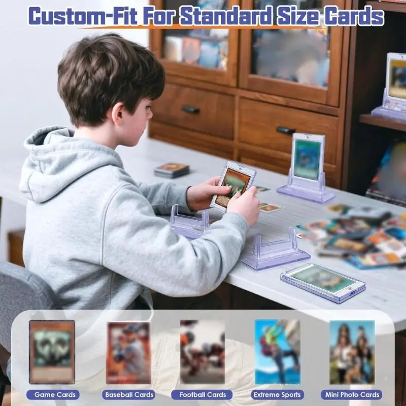 Durable Plastic Card Case Stand Protect Exhibition Favorite Cards