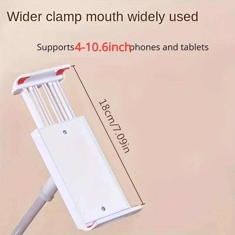 Universal 360-Degree Rotating Tablet Phone Holder with Adjustable Spiral Base, Flexible Stand for Desktop and Bed Use Zpaxo
