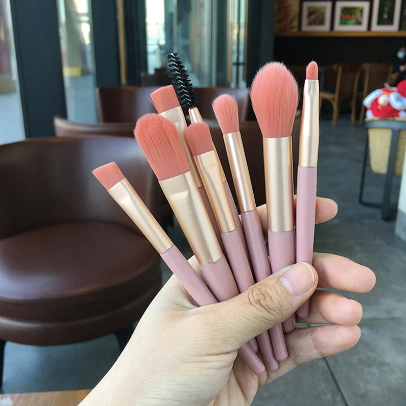 Mini Makeup Brushes Beginner Matte Wooden Handle Portable Soft Brush Zpaxo